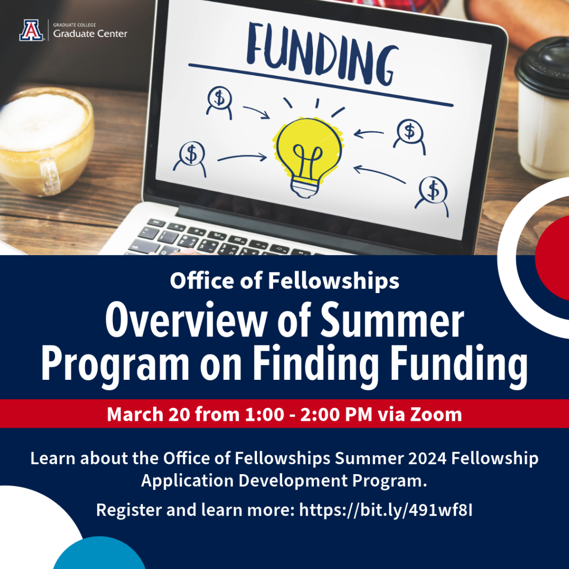 Image with information regarding the overview of summer program on finding funding, same text is provided below. 