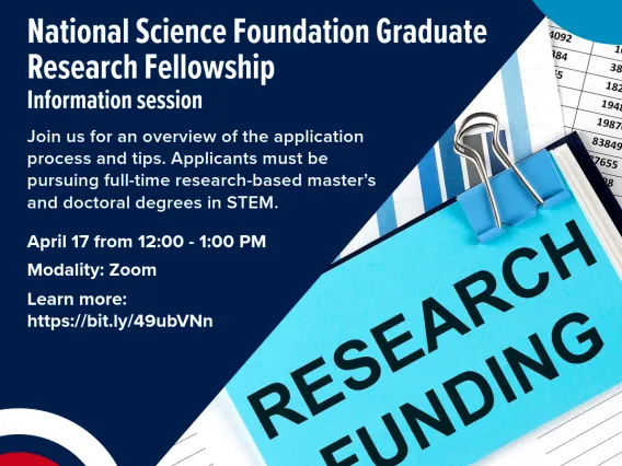 Image showing information about National Science Foundation Graduate Research Fellowship. Same information is available in text underneath. 