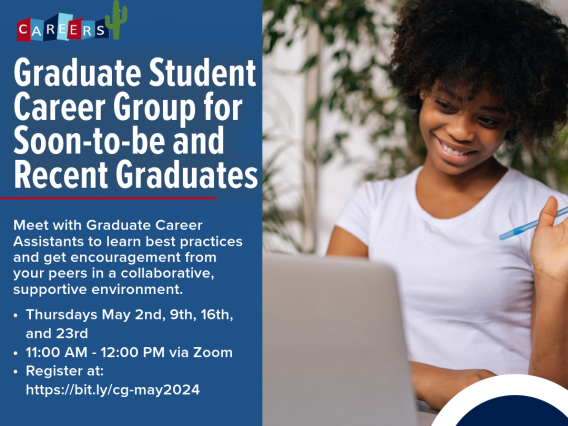 Image showing information about the Graduate Student Career Group. Same information is provided below. 