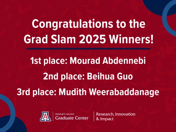 Graphic announcing the winners of Grad Slam 2025.