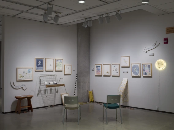 Image of Claire Taylor's exhibit "Little Free Space Time Continuum"