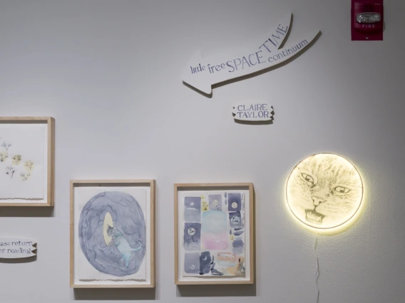 Image of part of Claire Taylor's exhibit "Little Free Space Time Continuum"