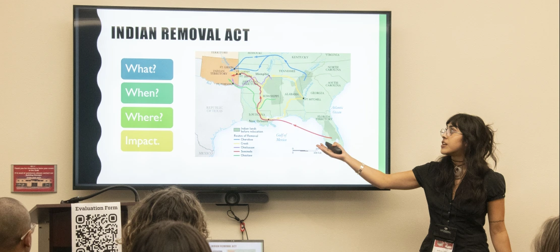 Leelu presenting at the UNM McNair Conference