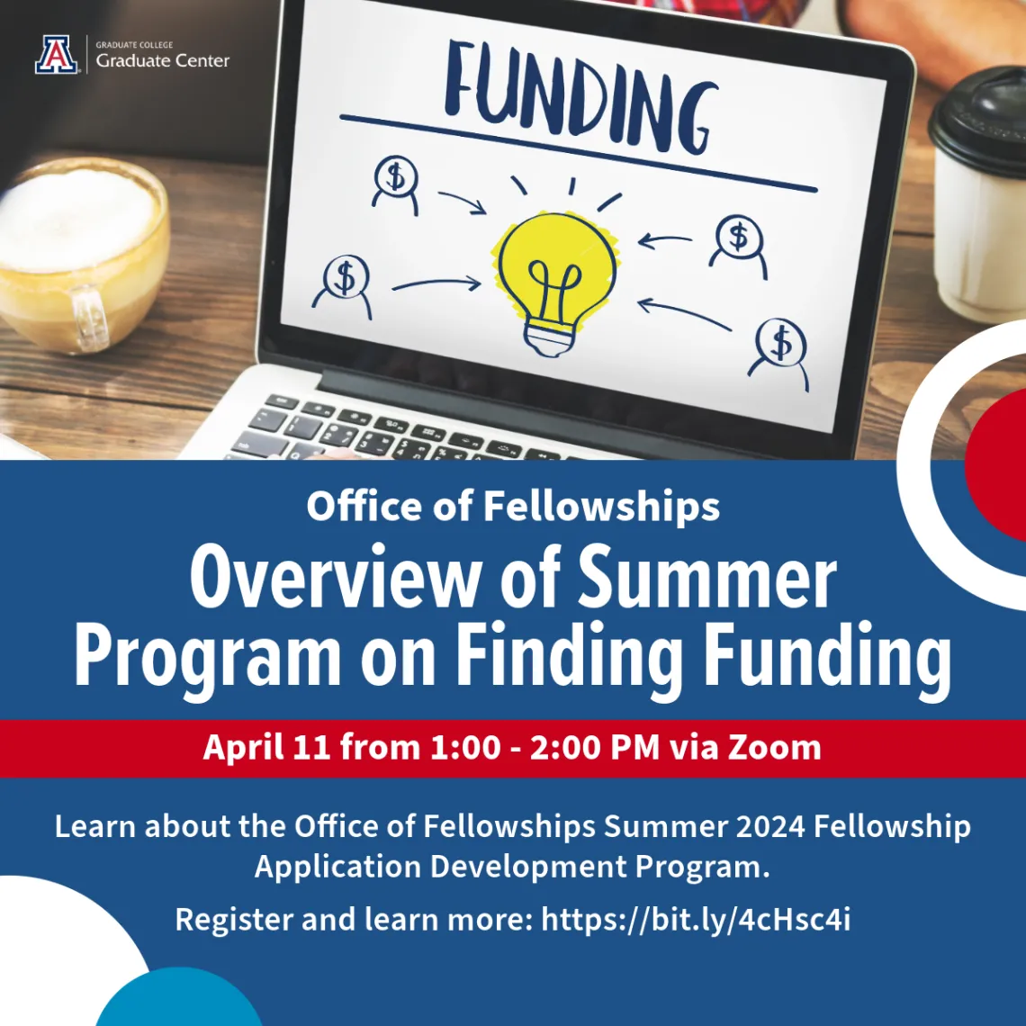 Image showing information about Overview of Summer Program on Finding Funding. Same information is available in text underneath. 