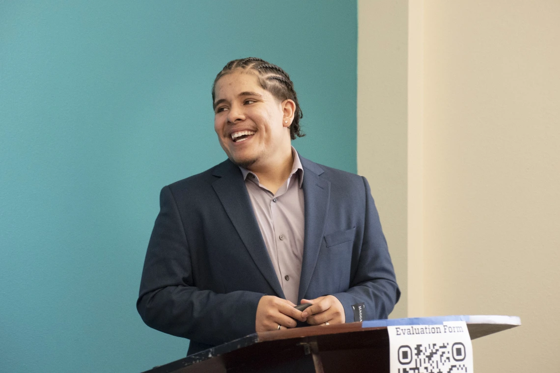 McNair Scholar presenting his research at the UNM Conference