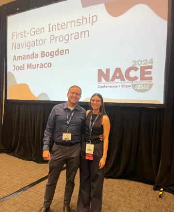 Amanda and fellow presenter at the 2024 National Association of Colleges and Employers (NACE) Conference.