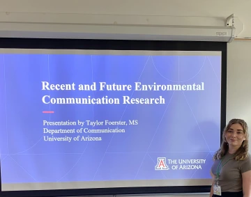 Photo of Dr. Foerster presenting at the University of Arizona. 