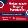 Promotional graphic advertising Undergraduate Research Opportunities. 