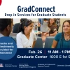 Promotional graphic advertising GradConnect: Short Drop-In Sessions for Graduate Students