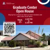 Promotional graphic advertising the Graduate Center Open House on September 25.