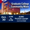 graphic with basic information about the Graduate College Community Mixer